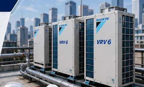 Unit outdoor VRV pada rooftop gedung